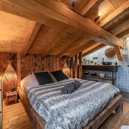 Ski-in-out Face Au Montblanc & Bain Nordique Horská chata Megève