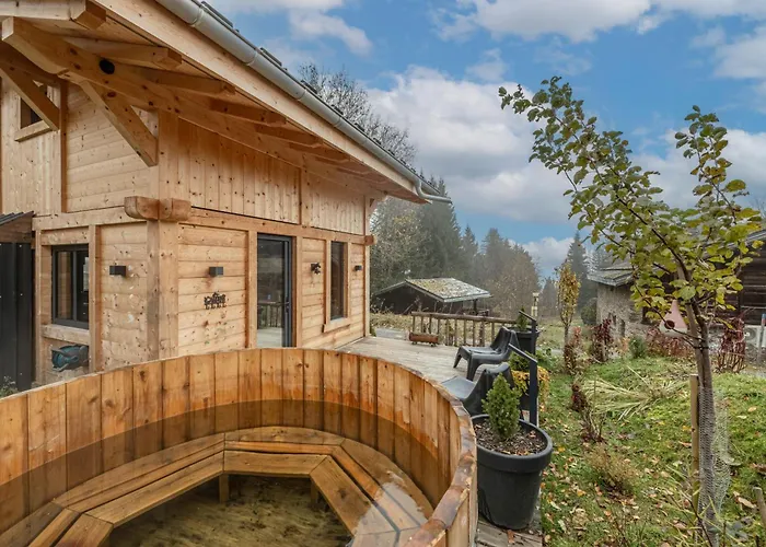 Ski-in-out Face Au Montblanc & Bain Nordique Шале Межев